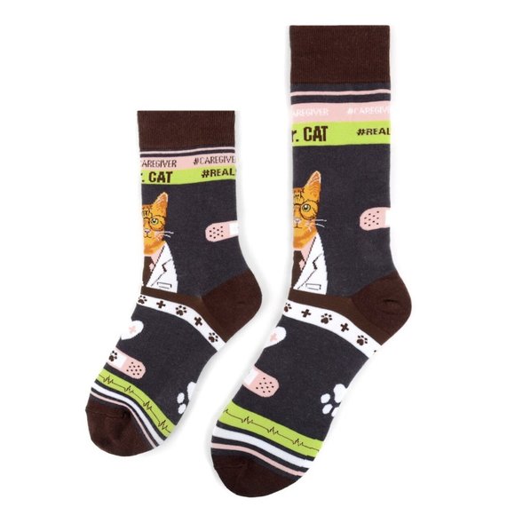 Health Care Heroes -Dr. Cat- Novelty Socks S/M - Picture 7 of 10